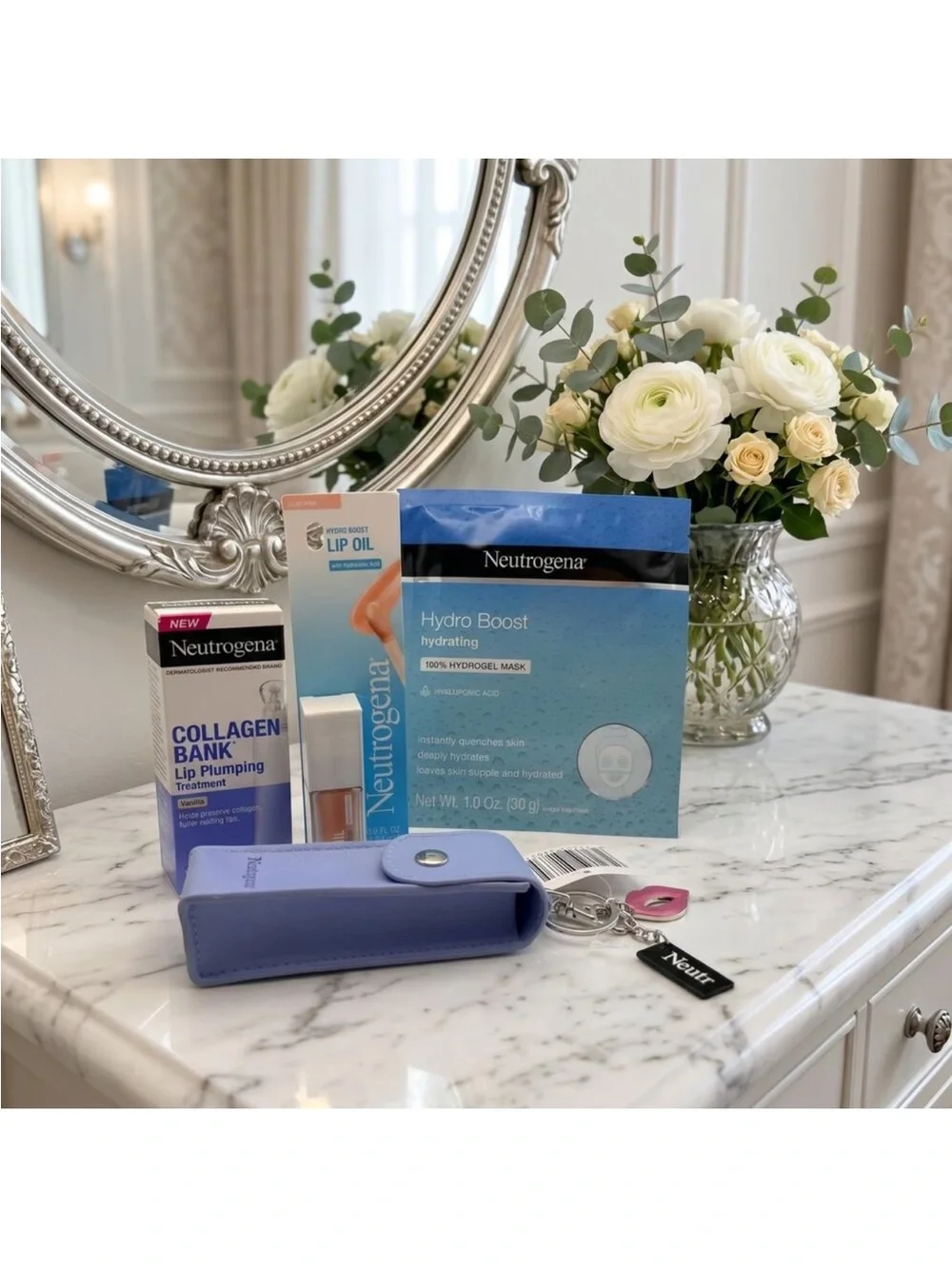 Neutrogena Hydro Boost Beauty Bundle Lip Oil Mask & Accessories